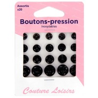 Bouton-pression - Noir -...