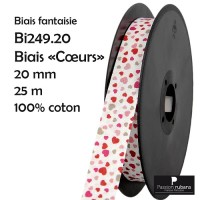 Bobine 25m - Biais cœurs -...