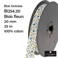 Bobine 25m - Biais fleurs -...