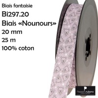 Bobine 25m - Biais nounours...