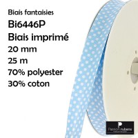 Bobine 25m - Biais à pois -...